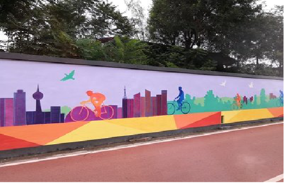 德格墙体彩绘-围墙