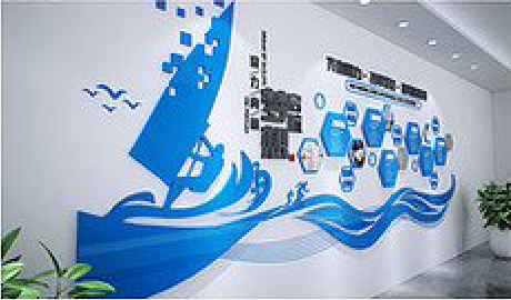 德格海浪主题文化墙如何设计？