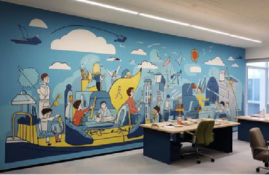 德格办公室墙绘的特点。