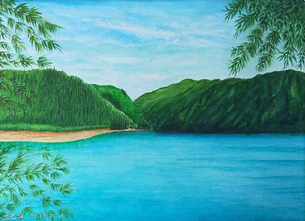 德格在墙绘中，如何绘画绿水青山？